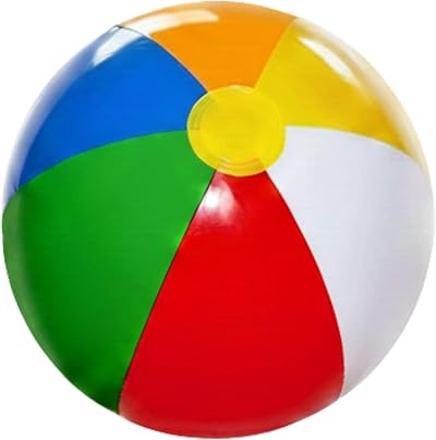 SHATCHI 24 Inch Inflatable Rainbow Beach Ball Multicolor Pool Toy