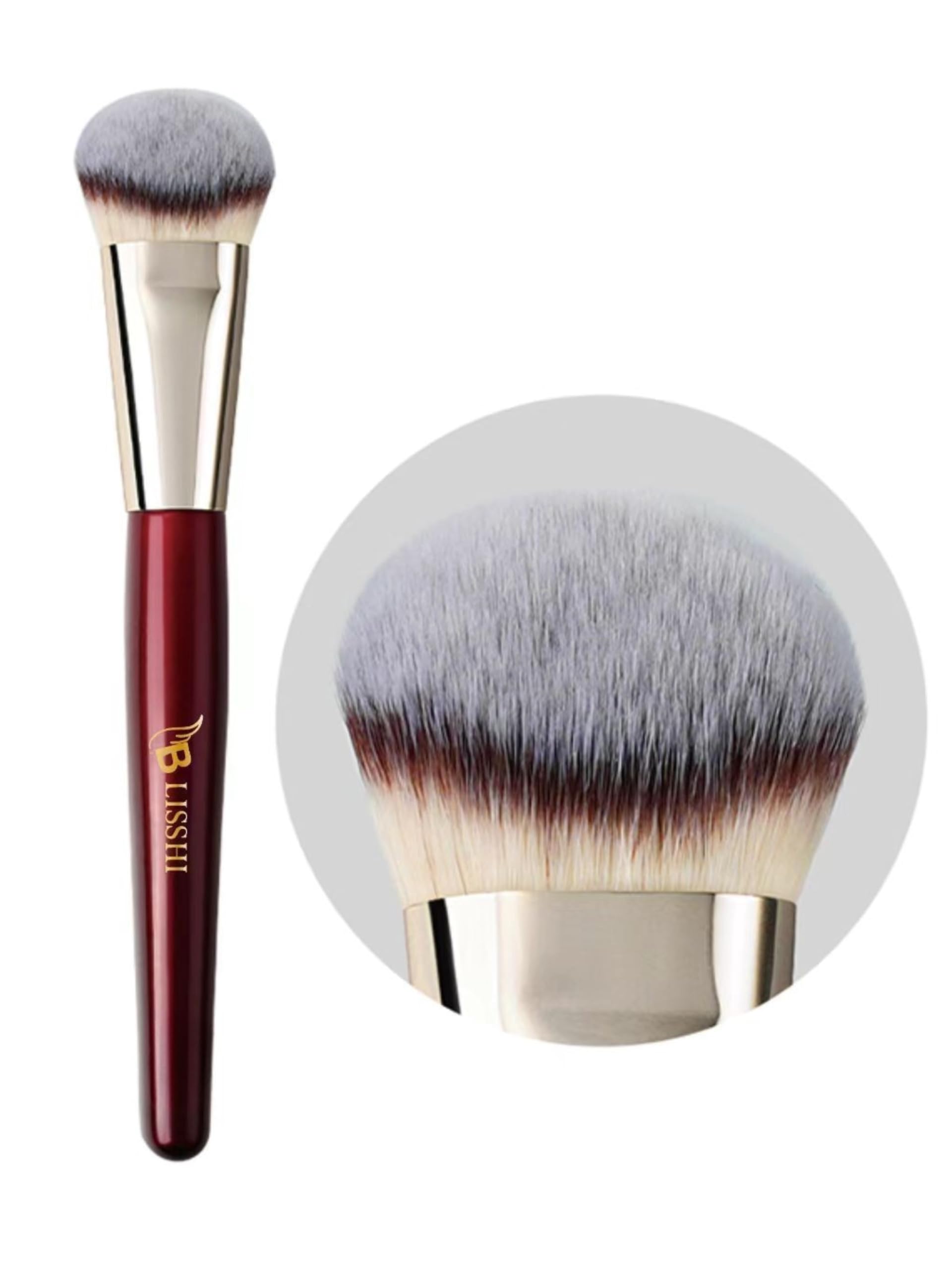 Photo 1 of BLISSHI-Foundation Brush- Contoured makeup Brush-Perfect for Cream and Liquid Foundation Application-Blushing-Bronzer-Ideal for Blending and Highlighting Face Brush