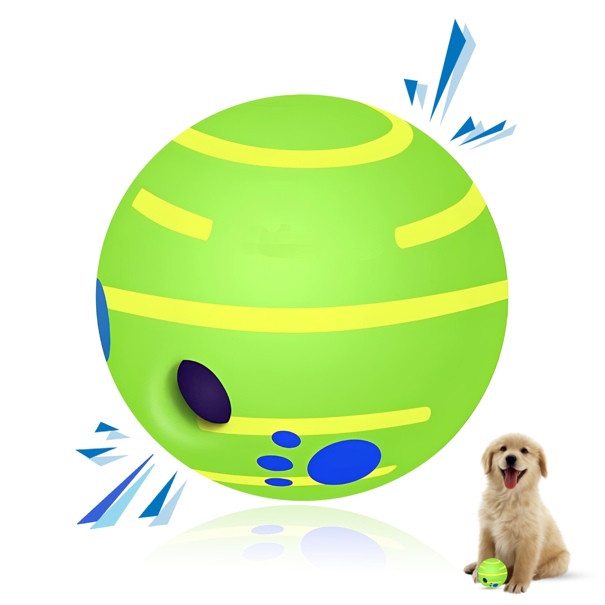 SIKARAAM Dog Ball Durable Wobble Wag Bal GiggleBall for Dogs Squeaky Indestructible Balls for Small, Medium and Large Breeds 4.72"