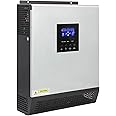 AALGO 3KVA/5KVA Pure sine Wave Hybrid Solar Inverter 105VDC PV Input 220VAC 24/48VDC for Home Solar System PWM 50A Solar Controller Auto Restart Overload Short Circuit Protections,2400W-24V