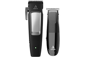 Andis 561506 inCRED Cordless Adjustable Hair Clipper & Close-Cutting T-Blade Trimmer Combo Set, 23-Piece Kit, Powerful Motor, Lithium-Ion Battery, Black