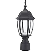 LIT-PaTH LED Outdoor Post Lighting Fixture, Pole Lantern, 9.5W 800 Lumens, 5000K Daylight White, Aluminum Housing Plus Glass,