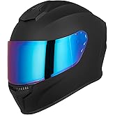 AUBOA Full Face Motorcycle Helmets for Adults Men and Women DOT Street Bike Racing Helmet with Tinted Visor Model MD-813