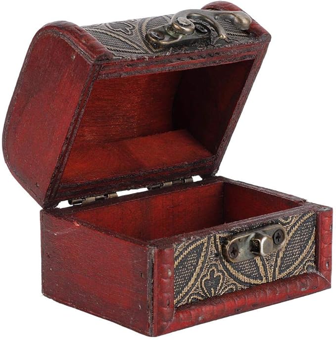 Organizador de Joyero Mini Cofre del Tesoro Pequeño Vintage Caja