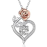 ploeei Heart Necklace for Women, 925 Sterling Silver Diamond Pendant Necklaces for Women Jewelry Gifts Anniversary Birthday Mother’s Day Valentine’s Day Gift for Mom Wife Women