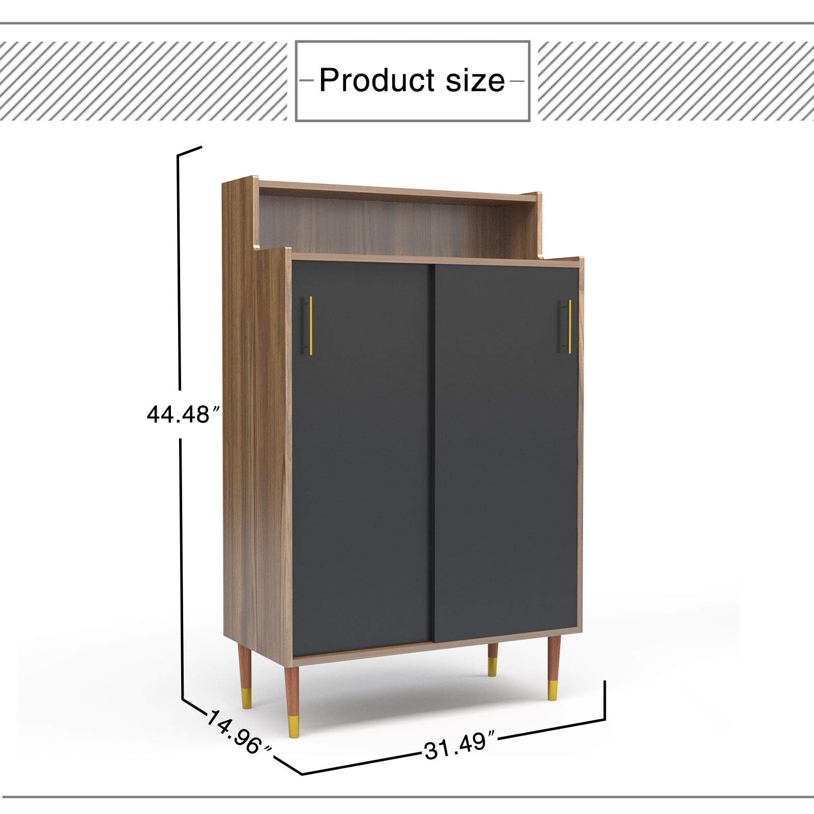 Mecor Shoe Rack Storage 2Door Shoebox Container Organizer
