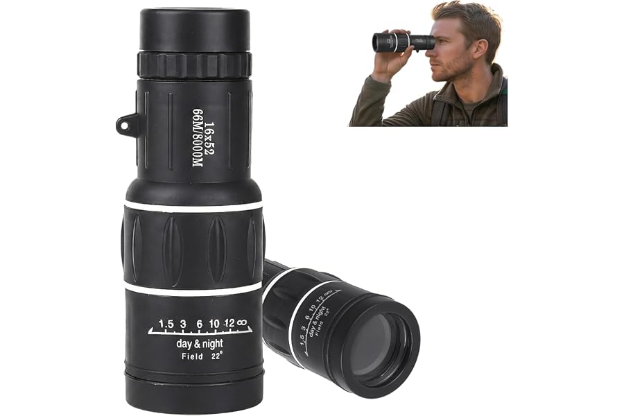 16x52 Monocular Telescope for All Ages – High Powered Compact | Waterproof BAK4 prism, for bird watching, hiking, hunting & wildlife, great gift for men dad husband, outdoor essential