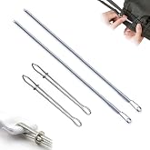 4 Pcs Drawstring Threader Tool, Stainless Steel Long Loop Turner Sewing Tools and Short Rope Threading Clips, Bodkin Sewing Tools for Easily Threading Hoodies, Jackets and Pants Ropes