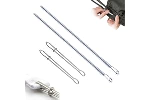 X-XIANGYUE 4 Pcs Drawstring Threader Tool, Stainless Steel Long Loop Turner Sewing Tools and Short Rope Threading Clips, Bodkin Sewing Tools for Easily Threading Hoodies, Jackets and Pants Ropes