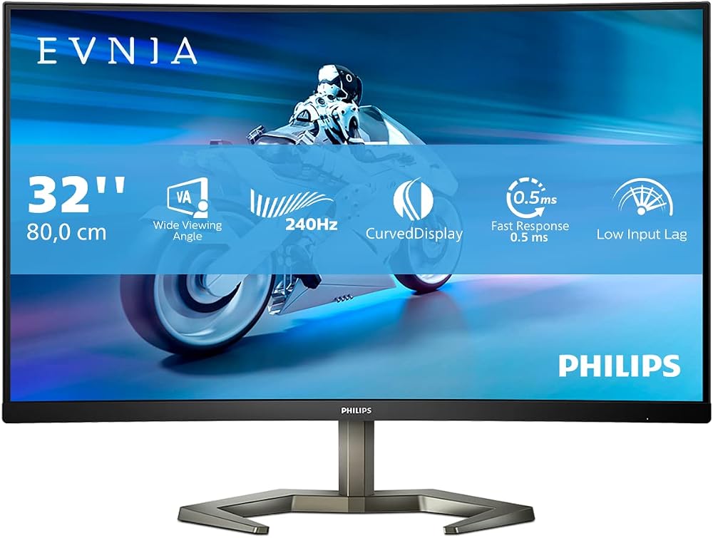Philips Evnia 32 Inch FHD Curved Gaming Monitor 240Hz 0.5ms VA