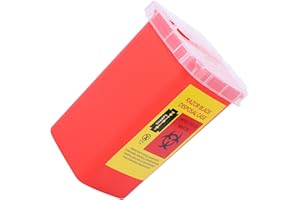 SEWACC Barber Disposal Box Red Plastic Blade Recycling Container for Salon and Home Safe Storage of Used