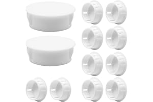 Auvotuis 50Pcs White Plastic Hole Plugs, 1/2Inch (13mm) Round Flush Mount Hole Plug Panel Plug Snap for Table, Chair, Furniture