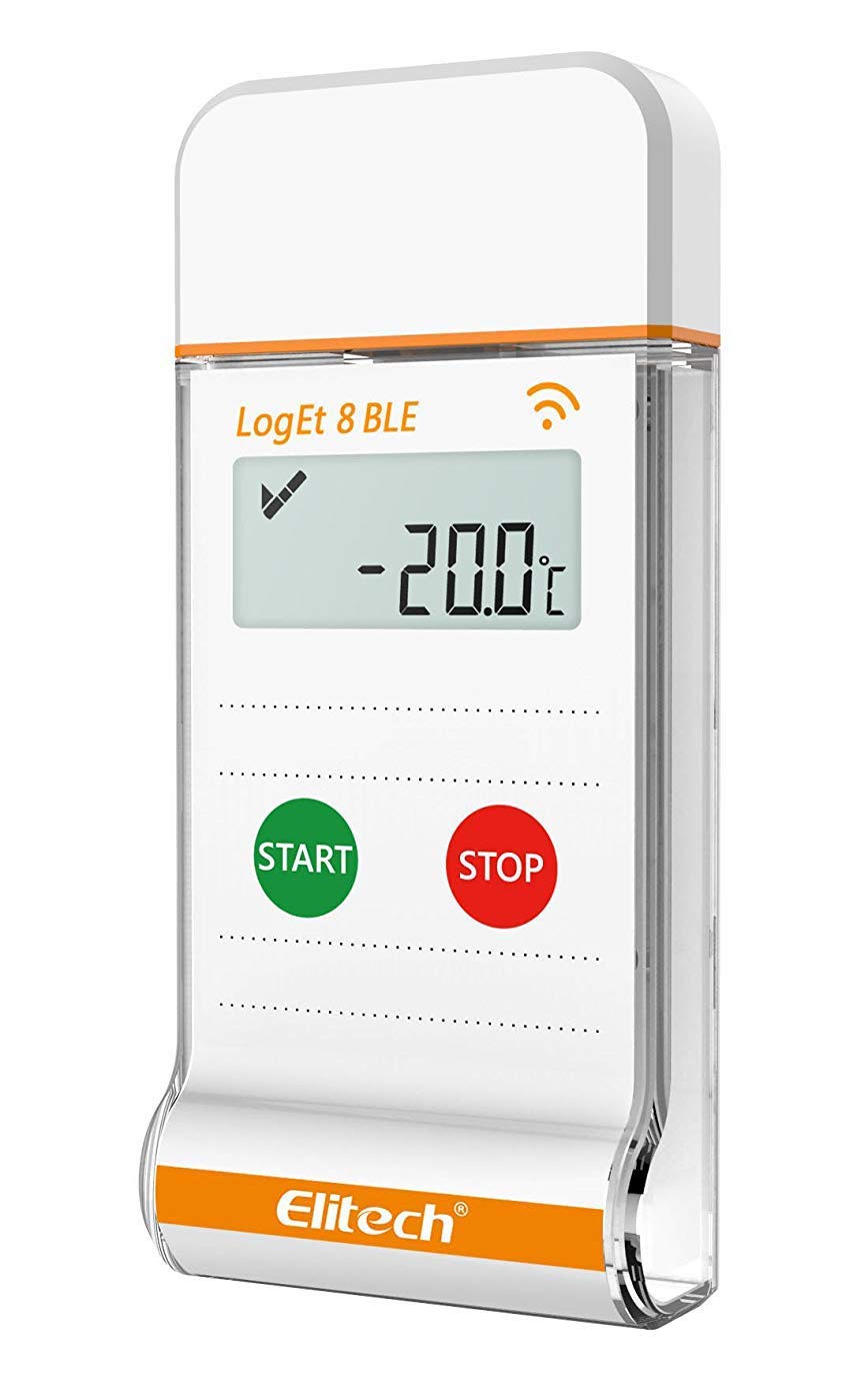 Elitech LogEt 8 BLE Bluetooth Wireless Multi Use PDF Data Logger With USB Port for Life Science 16000 Recording Points (Max)
