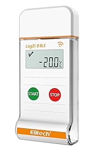 Elitech LogEt 8 BLE Bluetooth Wireless Multi Use PDF Data Logger With USB Port for Life Science 16000 Recording Points (Max)