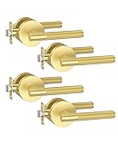 Asidrama 4 Pack Passage Gold Door Handles, Door