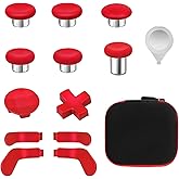 Accessories for Xbox One Elite Series 2 Controller(Model 1797), Metal Thumbsticks Paddles Joysticks Replacement Parts Kits Compatible with Xbox Elite Wireless Controller Series 2 Core(Red)