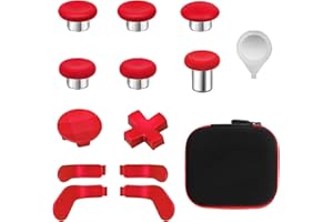 VANPARK Accessories for Xbox One Elite Series 2 Controller(Model 1797), Metal Thumbsticks Paddles Joysticks Replacement Parts Kits Compatible with Xbox Elite Wireless Controller Series 2 Core(Red)