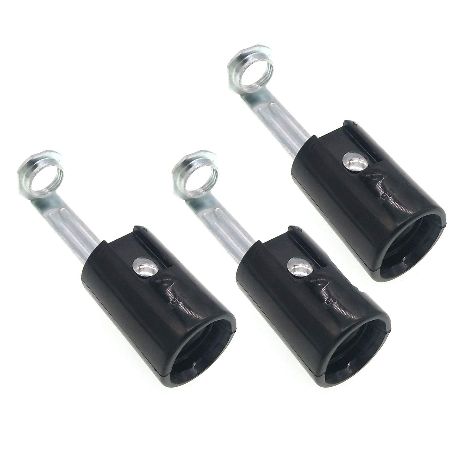 E14 Keyless Phenolic Socket Candle Lamp Holder,SES Pendant E14 Lamp Socket with 1/8IPS Threaded Hickey (Black,68mm)