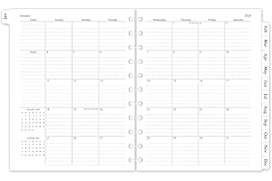 HOMLIVE 2026 Monthly Planner Refill, A4 Letter Size Planner Inserts for 11-Disc Discbound, 8.5"x11", Jan. 2026 - Dec. 2026, 12 Monthly Calendars with Laminated Tabs