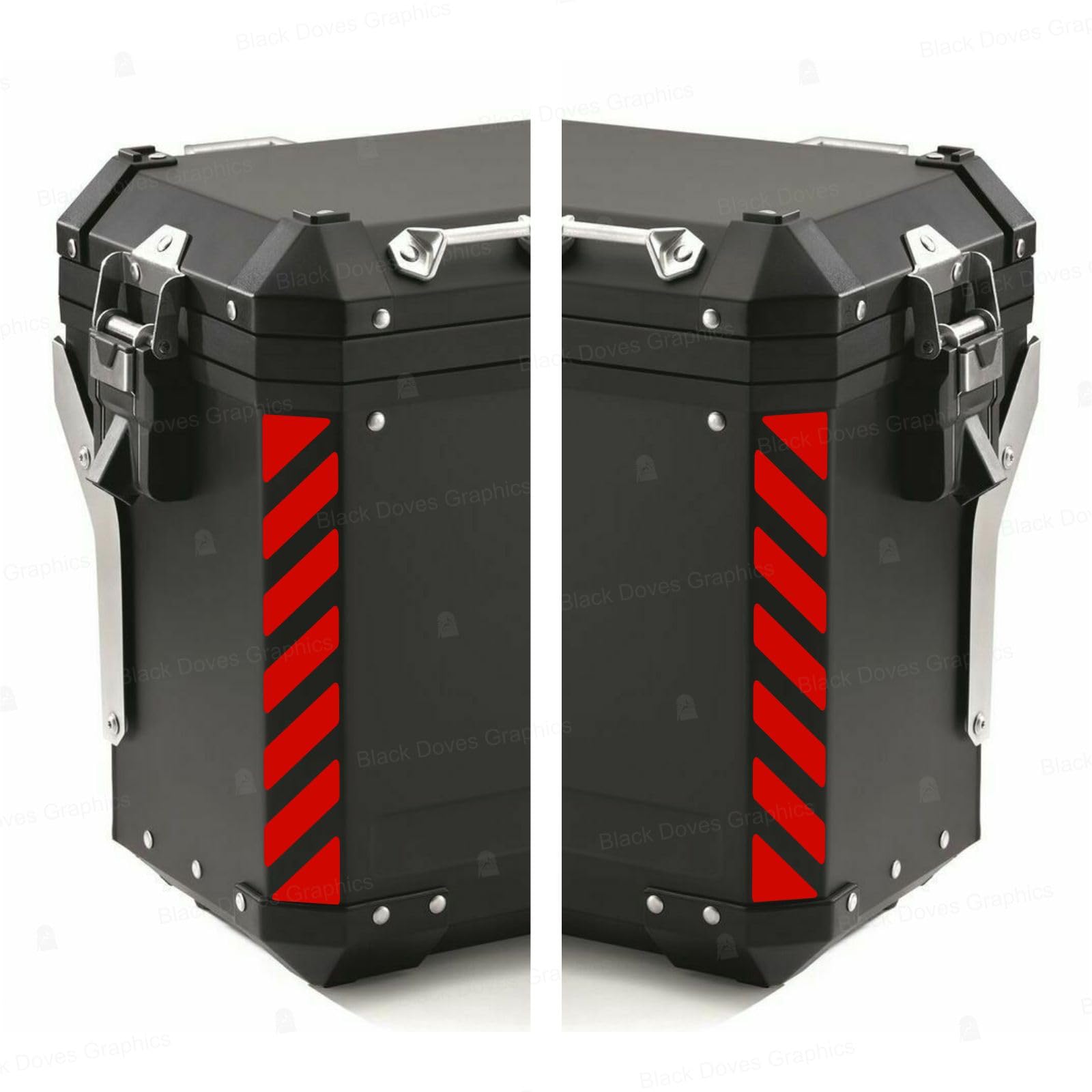 2pcs Reflective STICKERS for Touratech Motorcycle Aluminium Panniers (Red 030)