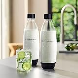 SodaStream 2x 1 Litre Dishwasher Safe Bottles for Spirit Terra Art Source Black view 2