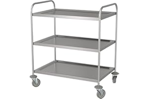 KROLLEN INDUSTRIAL 33 3/4" x 21" x 37" Knocked Down 18 Gauge Stainless Steel 3 Shelf Utility Cart