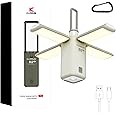 KLARUS CL2 Camping Lamp & Lanterns, 750LM & 8 Light Modes, Rechargeable, Tent Hanging, Power Supply, Waterproof, Foldable Lamp for Camp, Beach, Travel, Power Outages, Emergency - 14,000mAh White