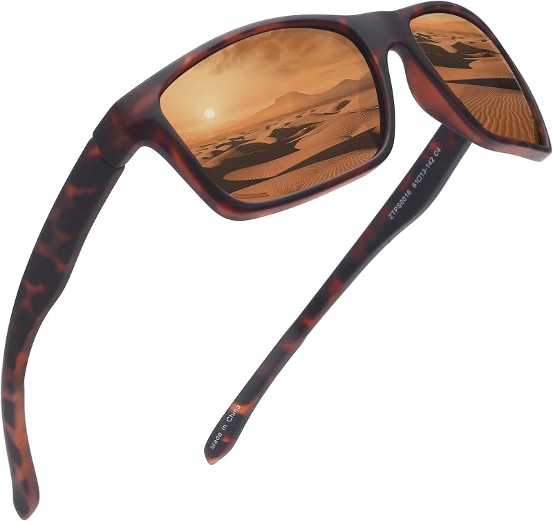 Jim Halo Polarized Sunglasses Wrap Around Sport Men Women Tortoise Brown