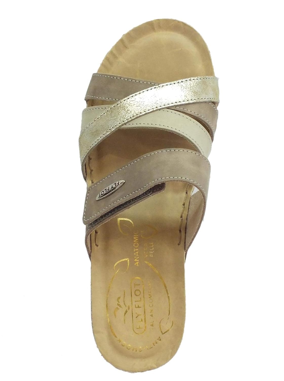 Sandalo in pelle con elastici Fly Flot 25E803G nero