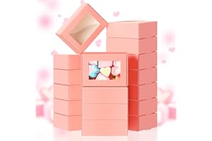 Zonon 30 Pieces Mini Kraft Paper Box with Window Soap Packaging Boxes Present Packaging Box Treat Box for Homemade Soap Favor Treat Bakery Candy (Pink, 3.5 x 2.4 x 1.2 Inch)