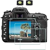 ULBTER D7500 Screen Protector Appliable for Nikon D7500 DSLR Camera with Hot Shoe Cover, 0.3mm 9H Hardness Tempered Glass Fli