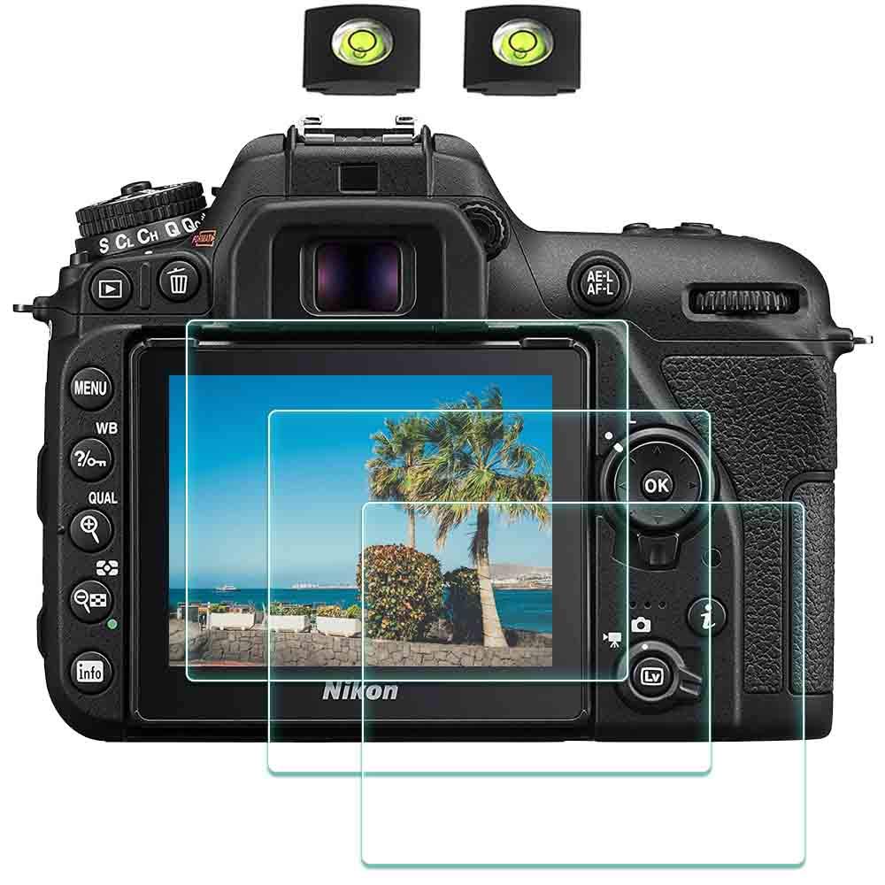 ULBTER Screen Protector Appliable for Nikon D7500 Camera with Hot Shoe Cover, 0.3mm 9H Hardness Tempered Glass Flim, Anti-Scrach Anti-Fingerprint Anti-Bubble Anti-Water Anti-Dust [3 Pieces]