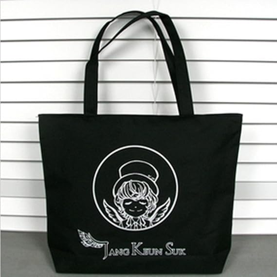 チャン グンソク トートバッグ 黒イラスト入り チャングンソク バッグ エコバッグ マザーバッグ キャンパストートバッグ ピンクイラスト 白イラスト バッグ 財布 おもちゃ Amazon