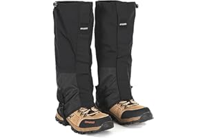 WIND TOUR Winter Snow Gaiters for Hiking - Waterproof Ankle Covers for Snow Trekking, Skiing - Universal Fit Men Women