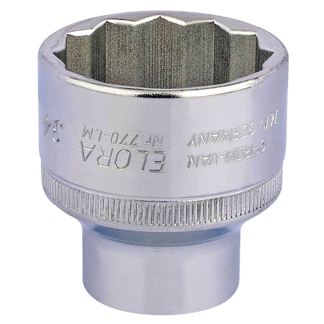 Draper 15289 Elora Bi-Hexagon Socket, 34mm Ø, 1/2" Square Drive