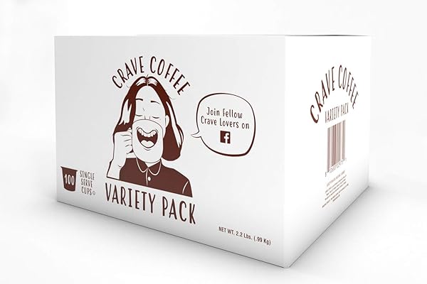 CRAVE BEVERAGES FLAVORED COFFEE PODS SAMPLER, COMPATIBLE WITH 2.0 K-CUP BREWERS, ASSORTED VARIETY PACK, 100 COUNT
