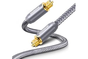 Digital Optical Audio Cable SOUNDFAM Toslink Cable [24K Gold-Palted,Hi-Fi Sound] Fiber Optic Cord for Home Theater,Sound Bar,