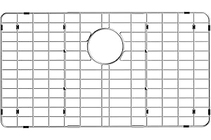 ARCCI Stainless Steel Sink Grate Protector for Bottom of Kitchen Sink, 28.7" x 15.7" Metal Kitchen Sink Grid with Rear Drain, Curve Corner Sink Rack with Sink Strainer for Single Sink Bowl