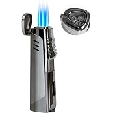 Prestige Import Group Pinnacle Triple Flame Torch Lighter with Fold-Out Punch Cutter - Color: Gun Metal