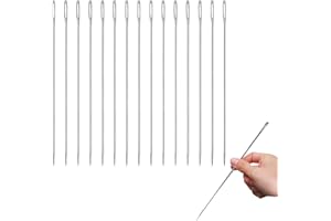14 PCS 6" Professional Upholstery Needle,15cm length 1.6mm thickness with Needle Storage Tube,Large Eye Hand Sewing Needles,S