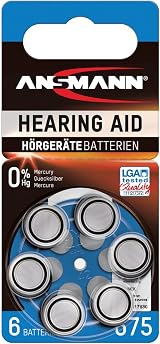 Ansmann 675 Blue Hearing Aid Batteries 6 Pack 1.45V Zinc Air