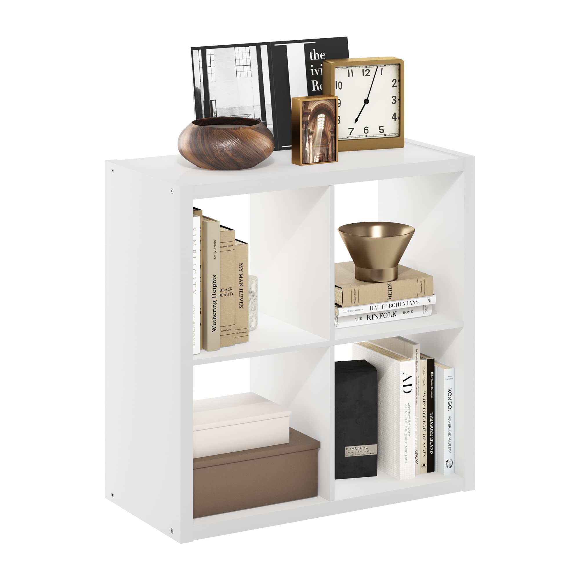 Photo 1 of ***DAMAGED - MISSING HARDWARE - SEE PICTURES***
Furinno Cubicle Open Back Decorative Cube Storage Organizer, 4-Cube, White