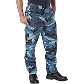 Rothco Tactical BDU Pants – Rugged Cargo Outdoor Hiking EDC Work Uniform, Sky Blue Camo, 2XL