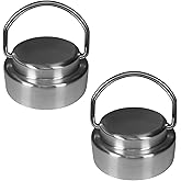 ZOOPOLR 2pcs Stainless Steel Cap Lid Top with Flip Up Carry Handle for Hydro Flask Type Wide Mouth Bottles (Set of 2, Diameter 2.2")