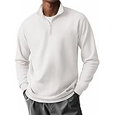 COOFANDY Men's Quarter Zip Mock Neck Pullover Sweater