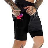 OEBLD Mens Athletic Shorts 2-in-1 Gym Workout Running 7'' Shorts with Towel Loop