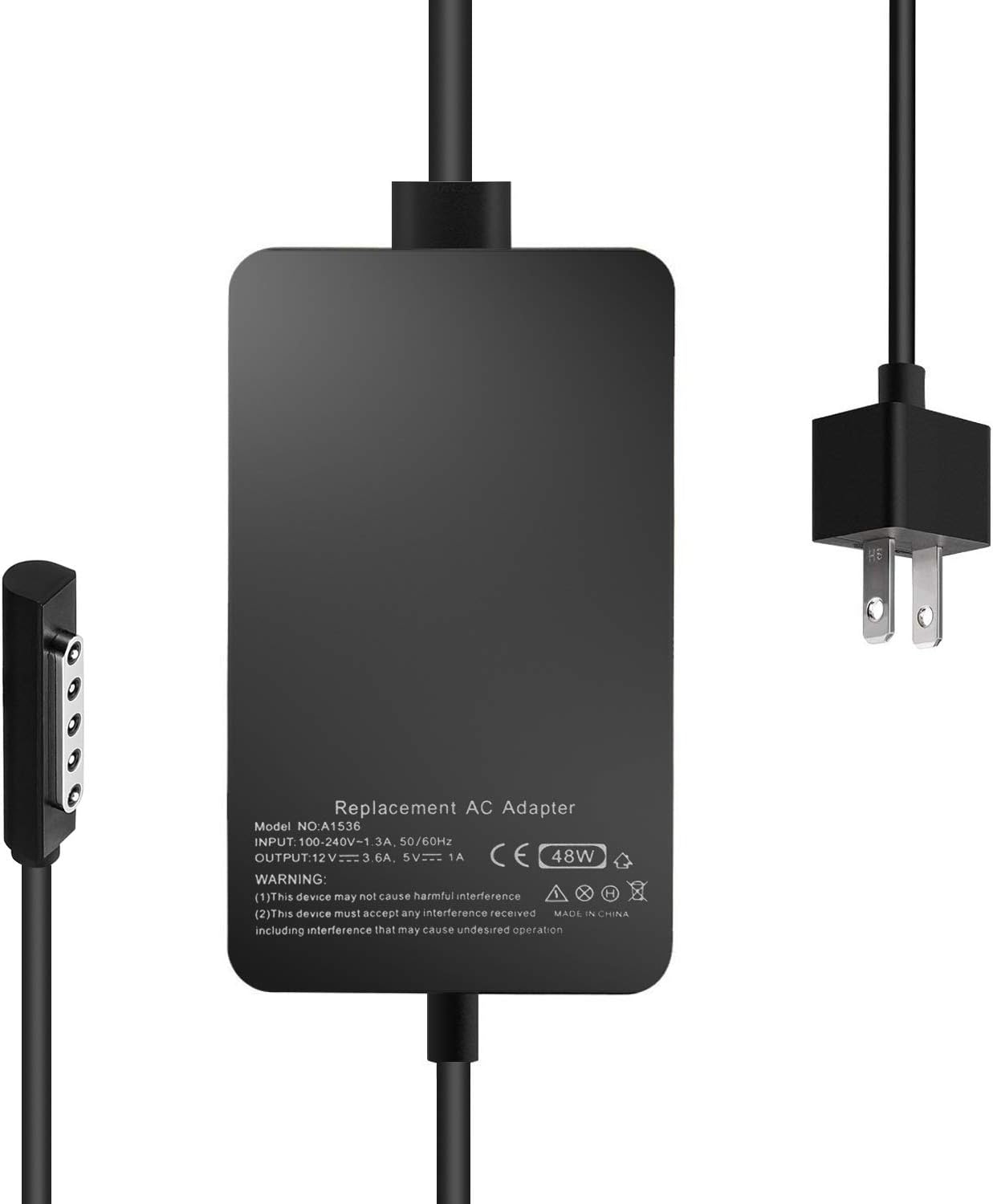 BatteryMon 48W 12V 3.6A Power Supply Adapter for Microsoft Surface Pro 1 Pro 2 Windows 8 Tablet Repalcement Charger with USB Port, Fit Model 1536 and 1512
