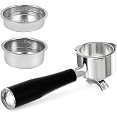 CASABREWS 51mm Stainless Steel Portafilter Set for CM5418, 5418Pro, 3700E | 3 Ears, Pressurized / Dual-Wall Baskets, Double&amp;Single Cup Filter Basket