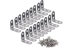 18pcs Stainless Steel Corner Braces - 40mmx40mm Heavy Duty Corner Steel Joint Right Angle L Bracket Brace Set with Screws for