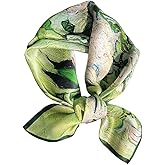 ANDANTINO 100% Mulberry Silk Square Scarf for Hair-25.6" X25.6'' Women Men Natural Silk Neckerchief Digital Printed Headscarf